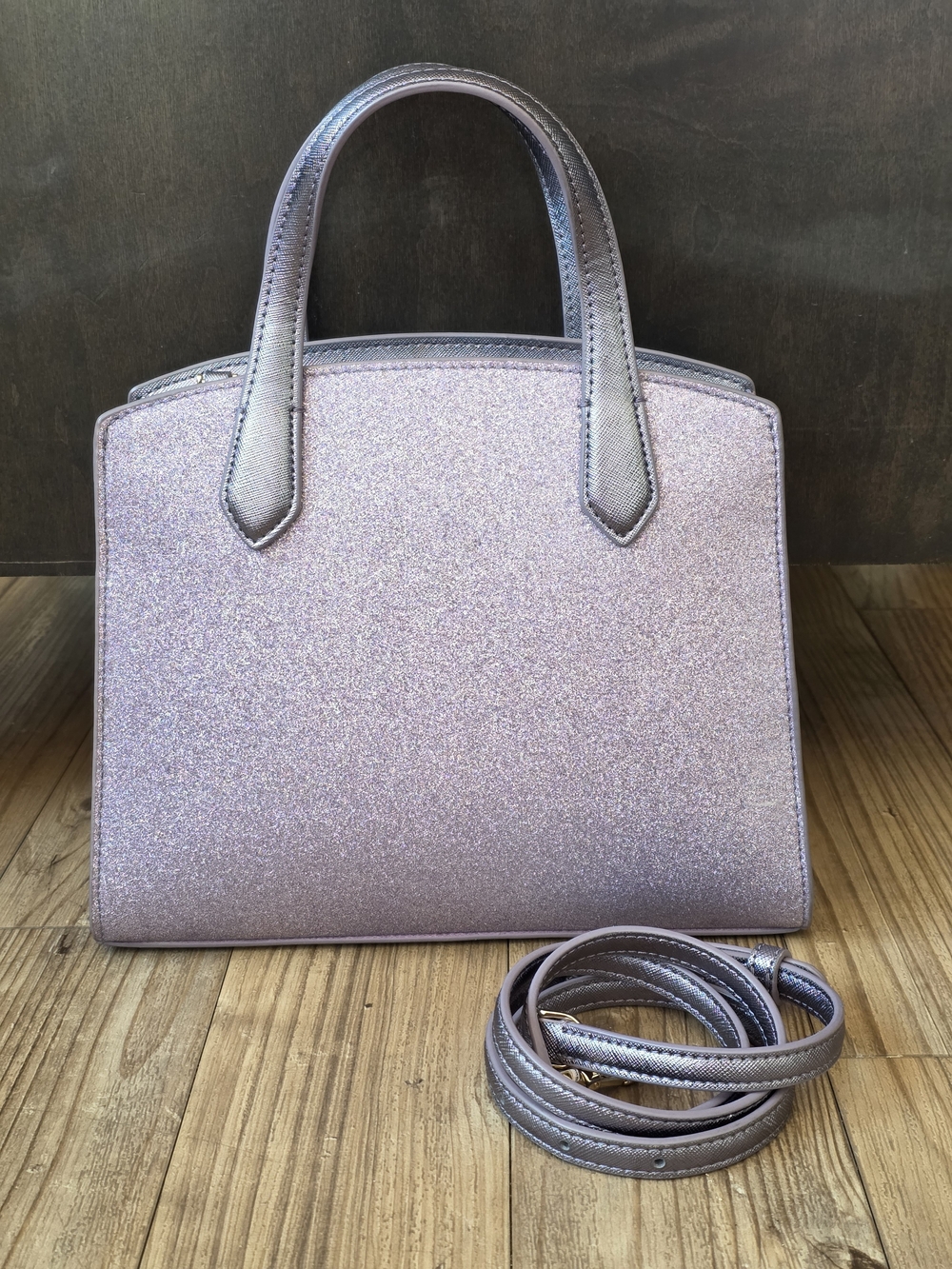Kate Spade Tinsel Glitter Satchel Lilac Frost - Picture 2 of 9